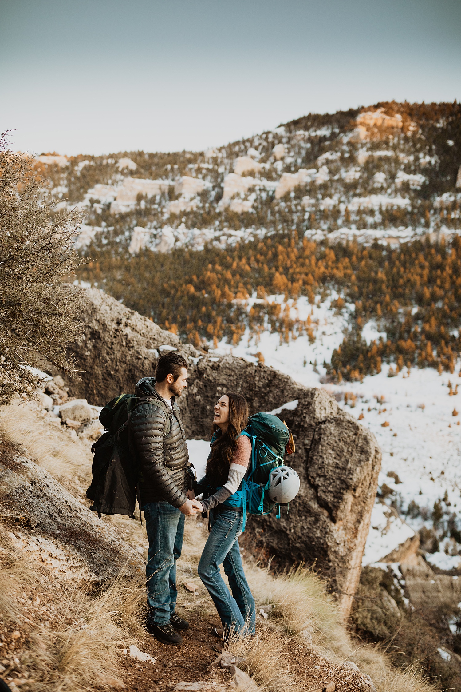 Wyoming Engagement Session | Rock Climbing | Unique Engagement Photos | Cassie Madden Photography