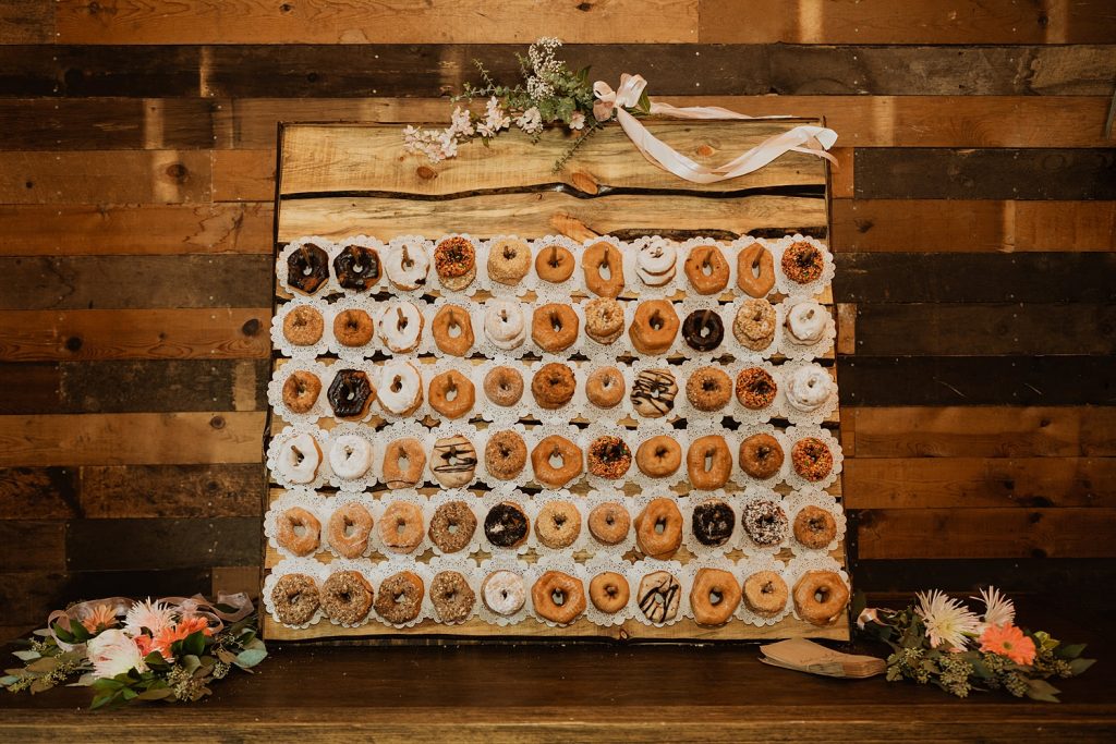 Donut Wall | Rustic Wedding Decor | Barn Wedding | South Dakota Bride | Cassie Madden Photography